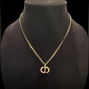 Christian Dior Gold Pearl Pendant Necklace